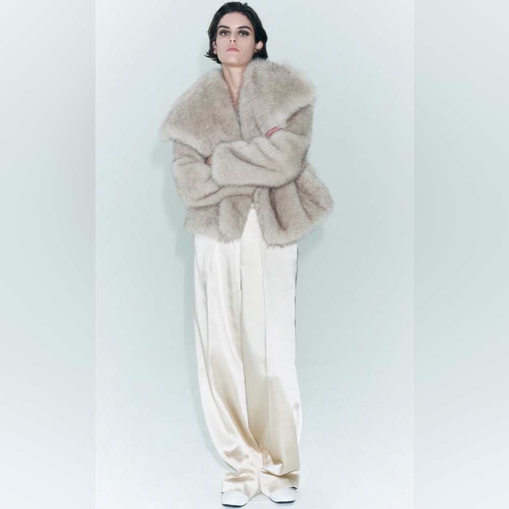 Zara Short Faux Fur Jacket